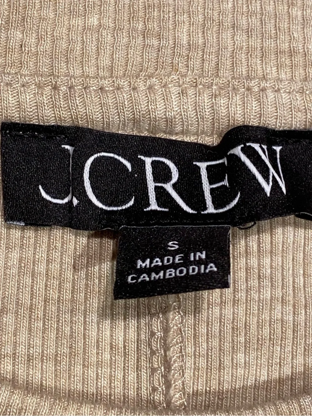 J. Crew Heather Oatmeal Long Sleeve Crew Neck Top Back Seam, Size S